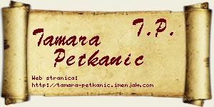 Tamara Petkanić vizit kartica